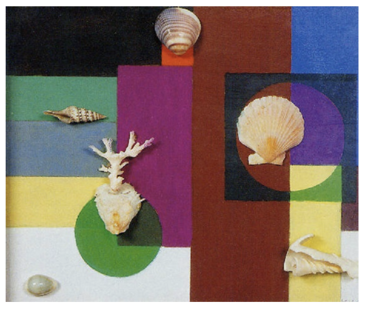 composición géometrique aux coquillages.1957